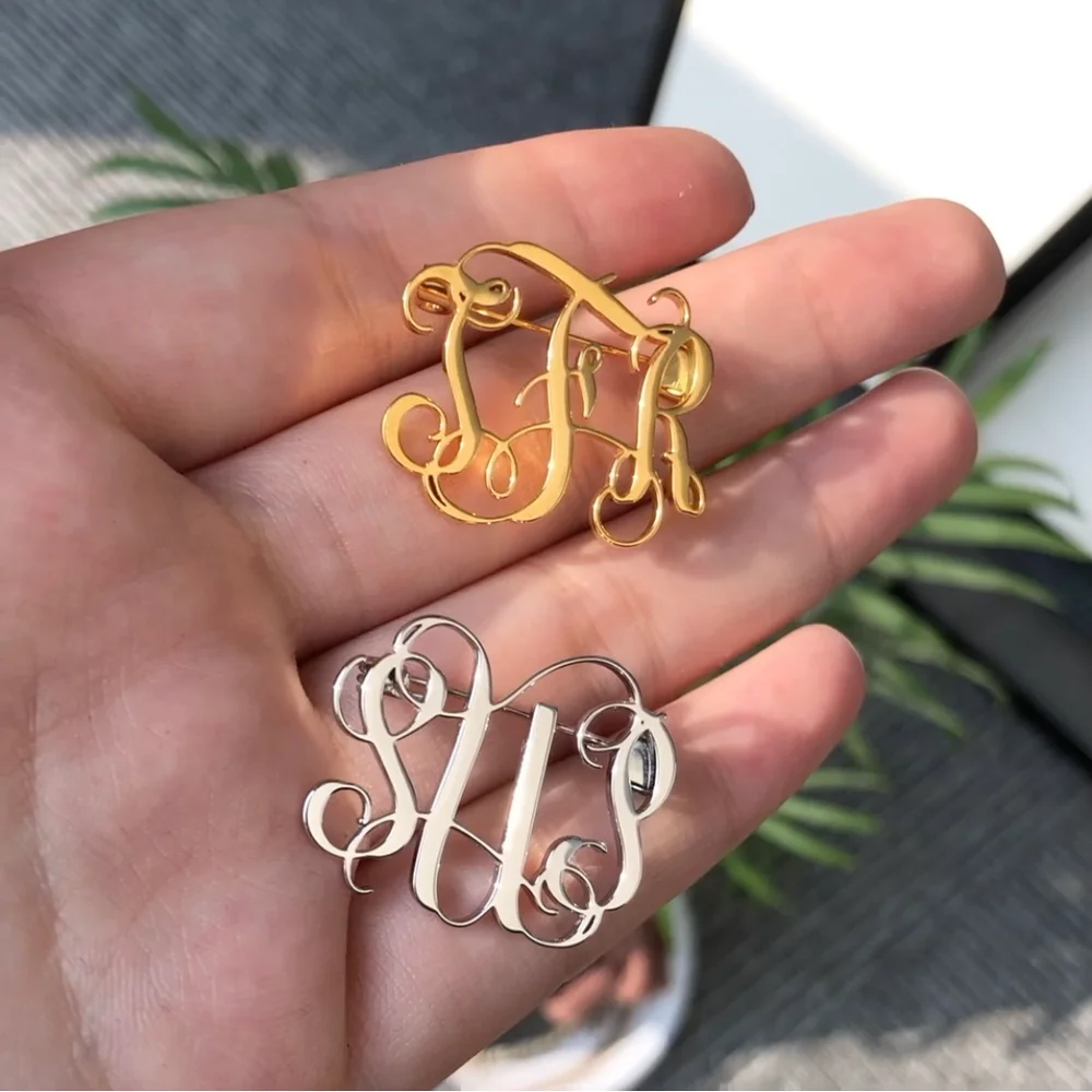 

Customize Brooch For Women Men Gold Color Handwriting Signature Custom Name Brooches Pins Label Pin party Jewelry gift Dropship