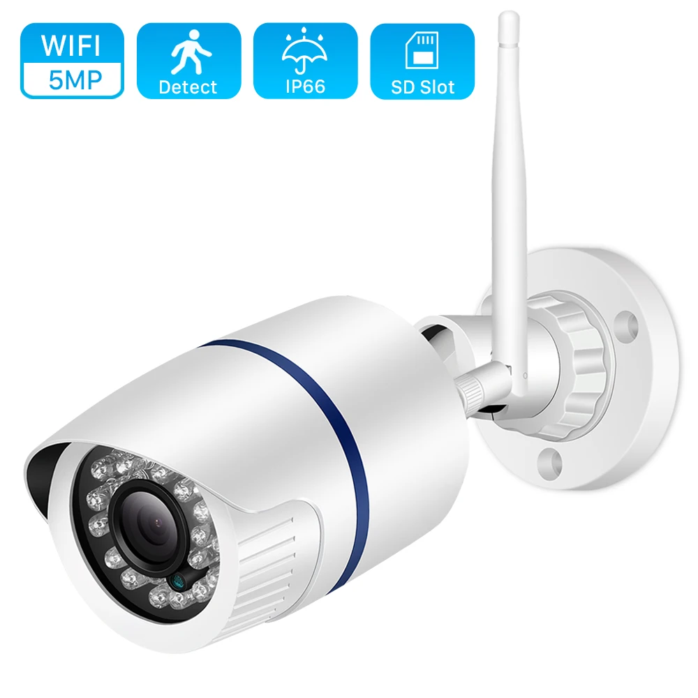 

5MP Wifi IP Camera Outdoor 2MP IR Night Vision Audio Record CCTV Camera 1080P HD Wireless ICSee Video Surveillance SD Card Slot