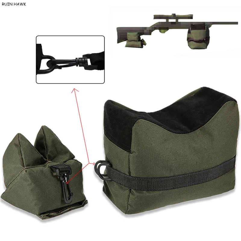 Juego de bolsa de descanso para pistola de tiro de francotirador portátil, banco de objetivo para Rifle delantero y trasero, soporte sin relleno, bolsa de arena, accesorios de caza