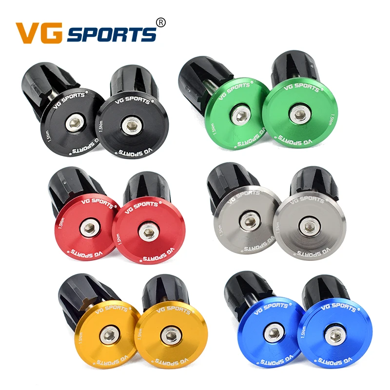 VG sports 1 pair Bike Grip Handle Bar End Cap Aluminium Alloy MTB Handlebar Grips Plugs Caps for Bicycle Handlebar Accessories