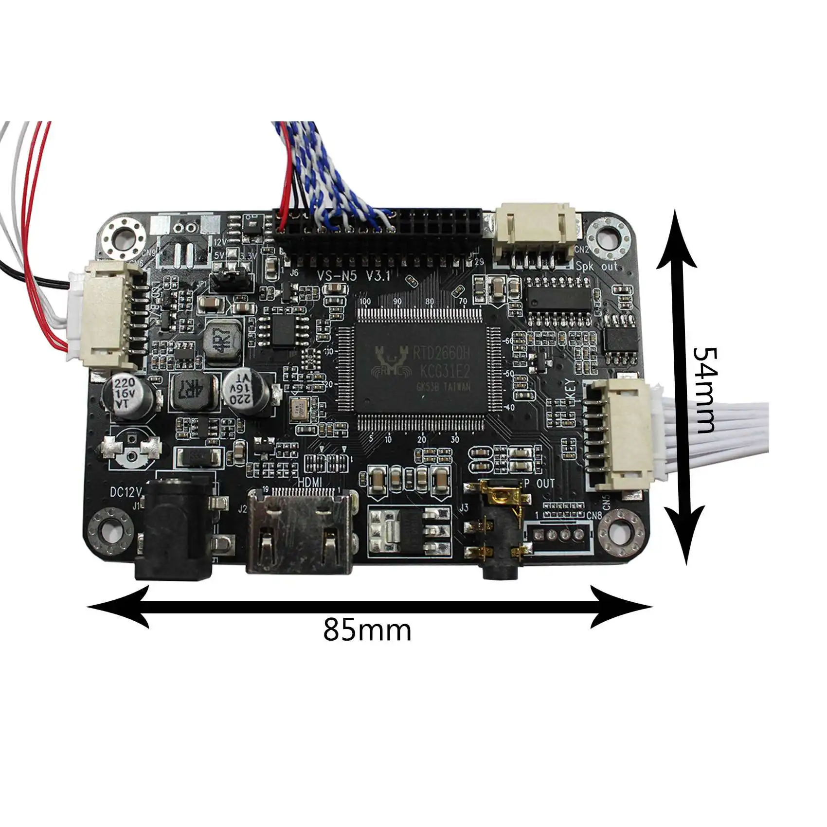 HDM I Audio LCD Controller Board, VS-N5, V3 para 12.1in, 1024X768, HT121X02-001