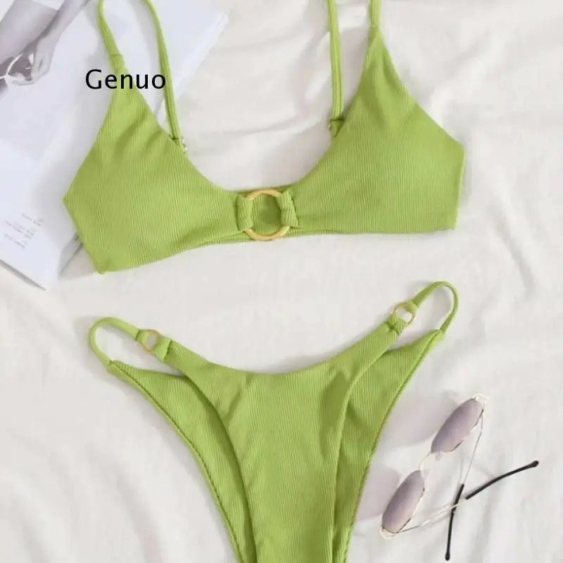 Sexy String Micro Bikini 2021 Women Mujer Cut Out Push Up Padded Swimsuit Brazilian Bathers Bathing Suit Thong Swimwear Biquini