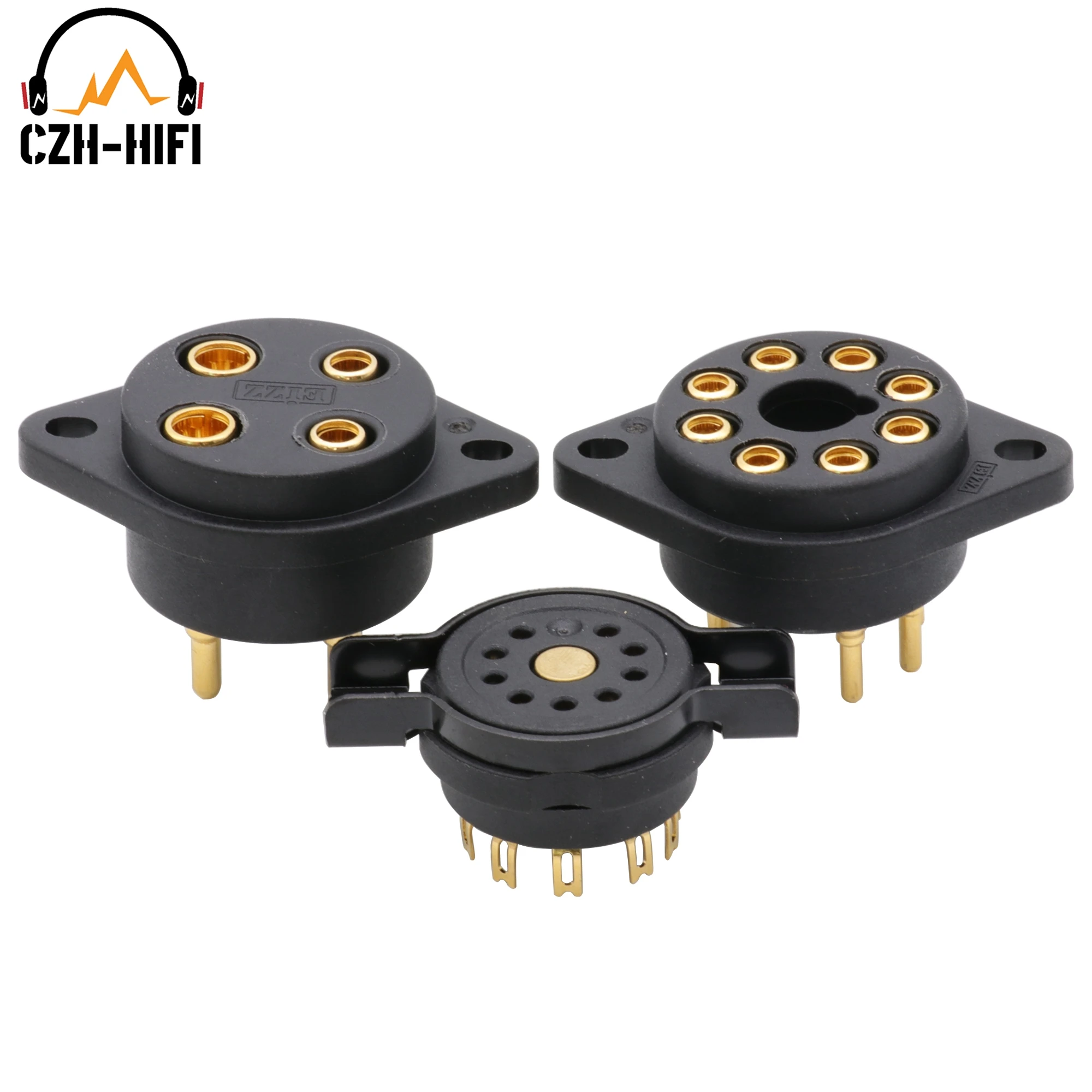 1pc 4Pin 8Pin 9Pin Polyimid Vakuum Rohr Buchse Power Lampe Jack für 300B EL34 274B 12AX7 ECC82 6DJ8 811 5U4 KT88 Audio HiFi – Detail 1