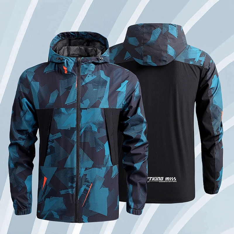 

Camouflage Spring Summer Hooded Jacket Men Large Size S-5XL Autumn Thin Coat Men Outdoor Sport Sunscreen Clothing Mens Jackets