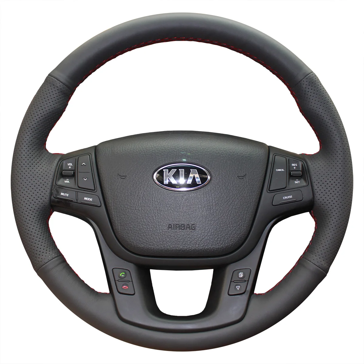 

Чехол-накладка на руль для KIA Sorento 2009-2013, сшитый вручную, из натуральной яловой кожи