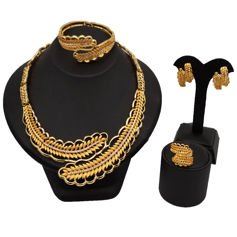 

Gold Paddy Geometric Jewelry Sets for Women Dubai Jewelry Sets Wedding Jewellery Turkish Jewelry