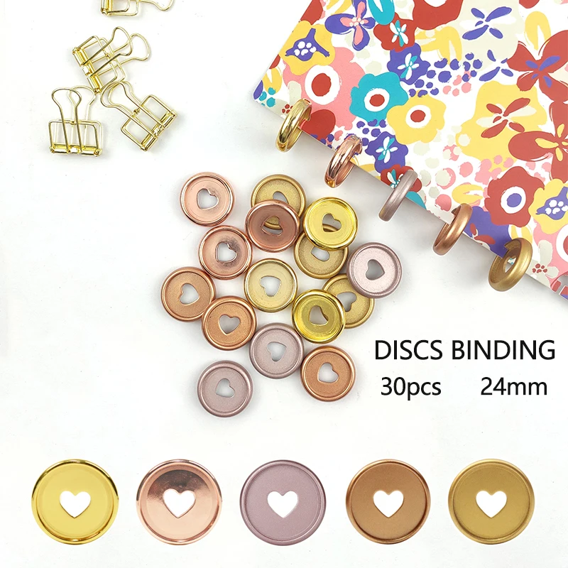 30pcs 24mm Mushroom Hole Planner Binding Discs Notebook Binder Rings Disc Binder Mushroom Binding Ring Office and School Supplie