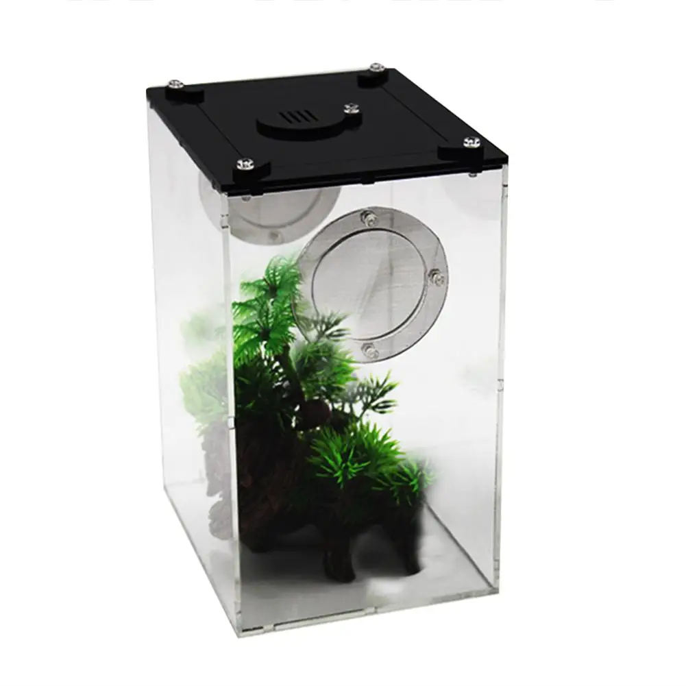 New Acrylic Terrarium Spider Breeding Box Reptile Feeding Box For Climbing Pet Terrarium Snake Spider Lizard Scorpion Centipede