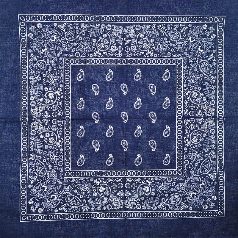 Fular cuadrado de algodón para hombre/niño/niña, Bandana lisa de estilo Hip Hop, diadema de anacardo, banda para el cuello de cachemira negra,