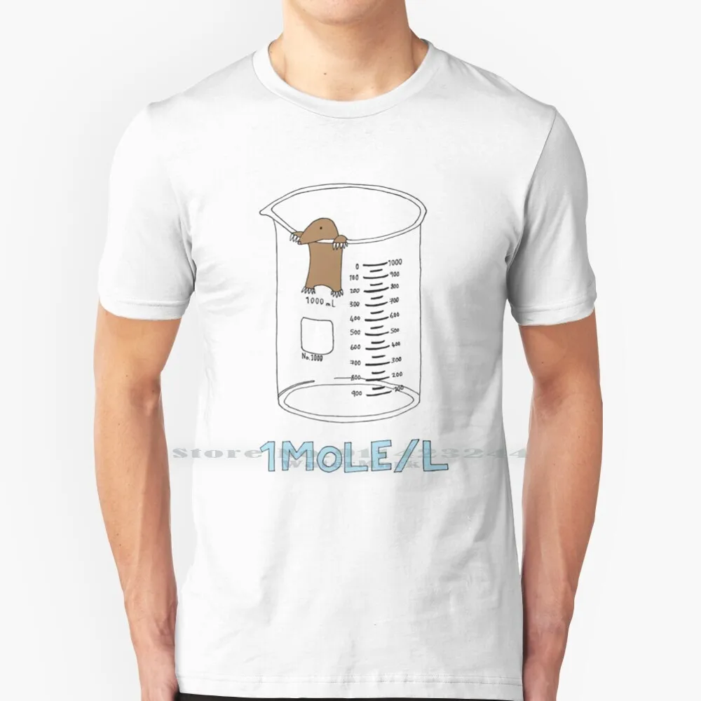 Chemistry 1 Mole Per Litre For Mole Or Avogadro's Day 100% Cotton T Shirt Moles Mole Day Avogadros Day Liter Litre Geektopia