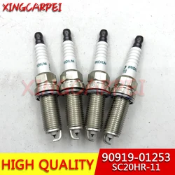 High Quality 4pcs 90919-01253 SC20HR11 Iridium Spark Plug For TOYOTA COROLLA PRIUS SCION LEXUS 9091901253 SC20HR-11 90919 01253