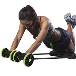 5 Level Adjustable Ab Roller Abdominal Wheel with Rubber Latex Pull Rope Muscle Home Fitness Gym Waist Training for Beginner