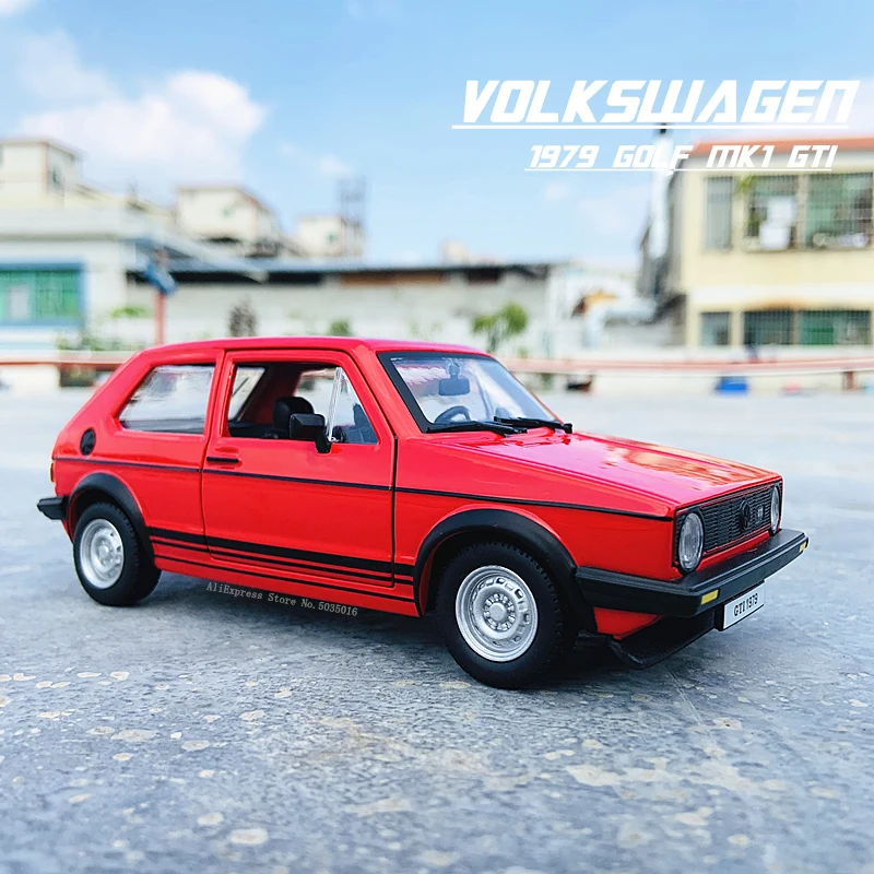 Bburago 1:24 폭스바겐 1979 골프 GTI MK1 시뮬레이션 합금 자동차 모델 공예 장식 컬렉션 장난감 도구 선물