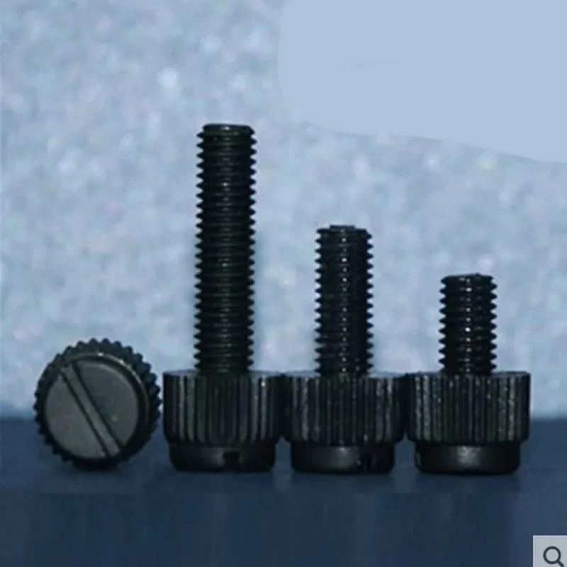 10-50pcs M3 M4 M5 M6 M8 Black Slotted Nylon Thumb Screw PA66 Nylon Plastic Hand Twist Screw Computer Hand Tighten Screws