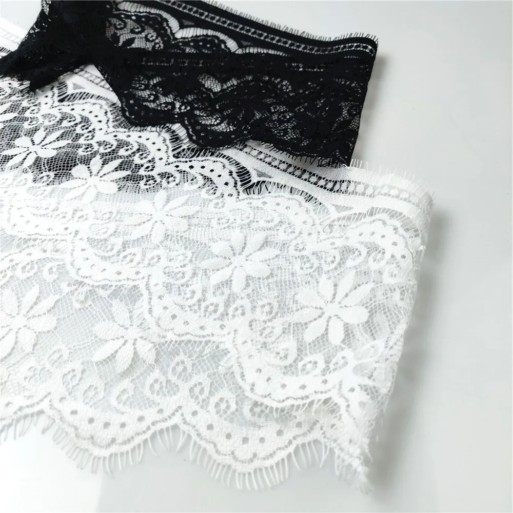 13cm Wide Mesh Lace Fabric Eyelash Lace Trim Ultra thin Nylon Sewing Lace Accessories