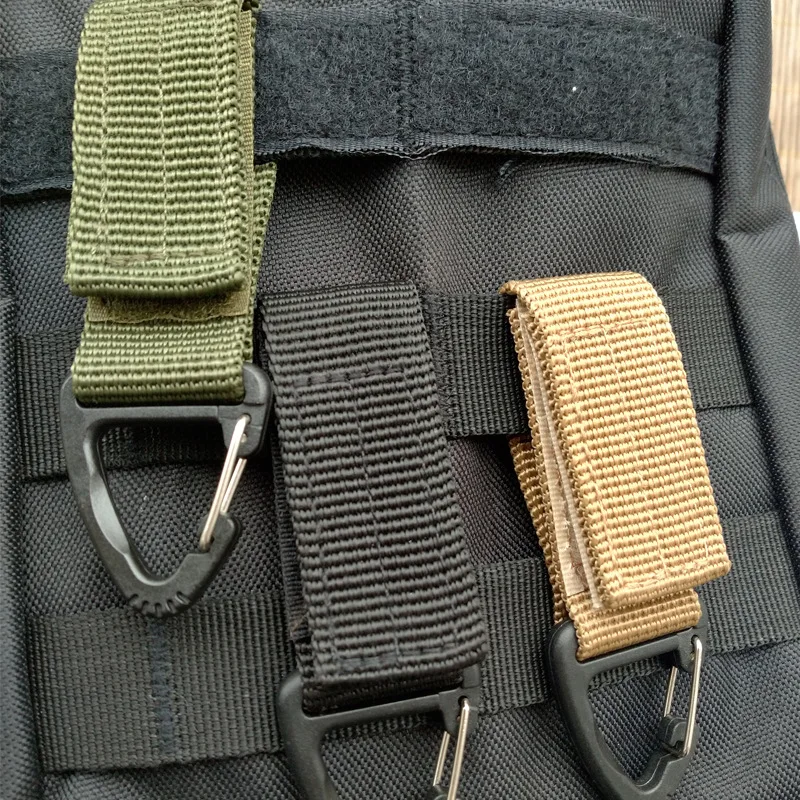 3pcs Carabiner Tactical Nylon Webbing Backpack Buckle One/Double Point Triangle Buckle Mountaineering carabiner Hanging KeyChain