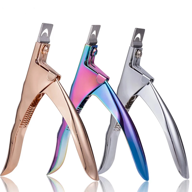 

3 Colors U Word Cutting Nail Art Clippers French False Nail Tips Edge Cutters Stainless Steel Trimmers DIY Manicure Tool