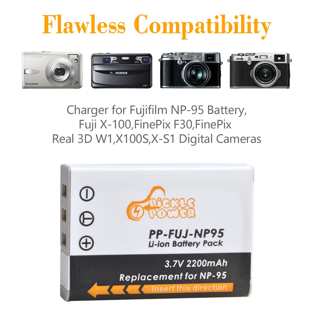 NP-95 NP95 Digital Batteries Camera Battery For Fujifilm Finepix F30, F31FD, Real 3D W1, X30, X100, X100T, X100LE, X100S, X-S1