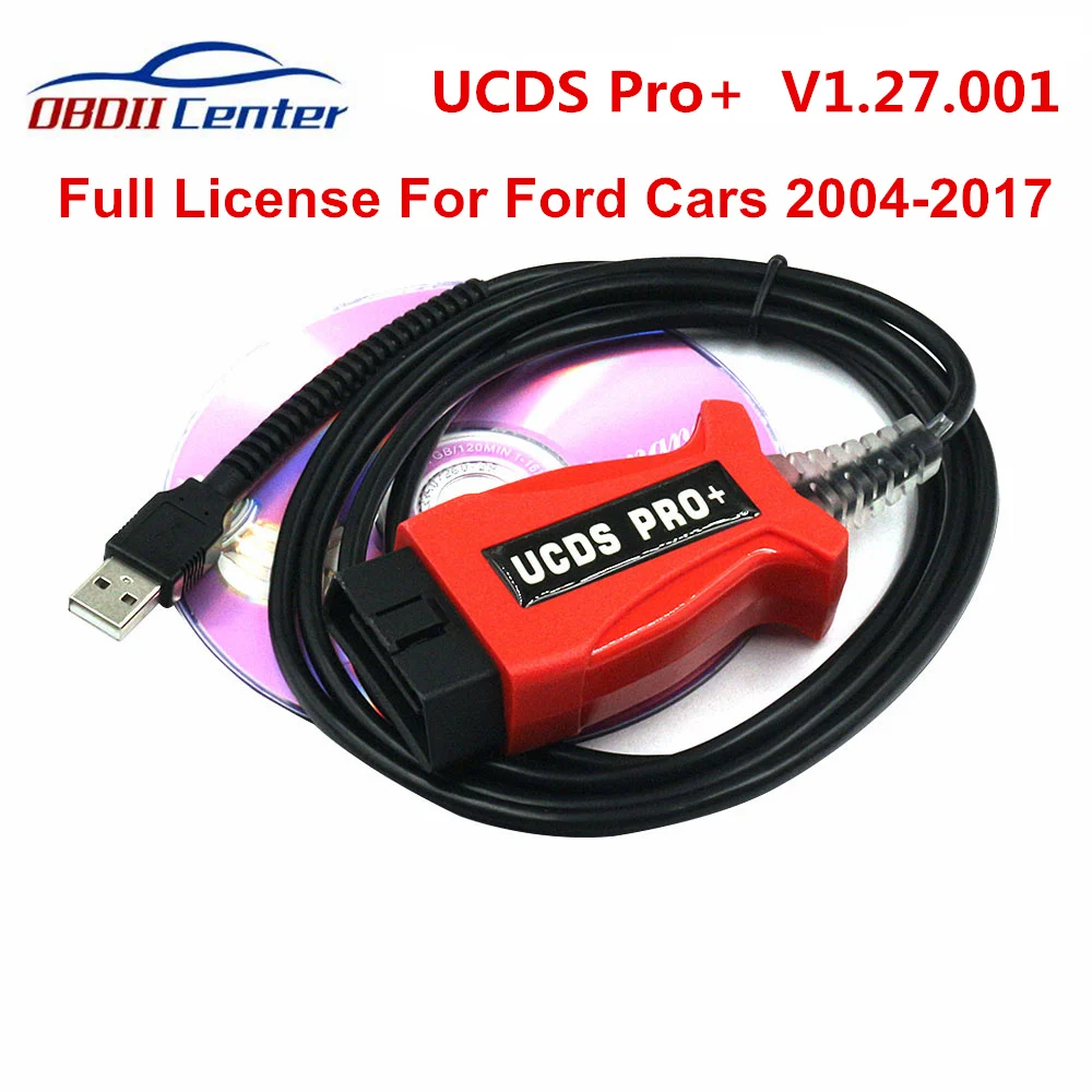 2024 Newly UCDS PRO+ USB Diagnostic Cable Newest V1.27.001 With 35 Tokens Full License UCDS Pro For Ford FOCOM OBD2 Interface