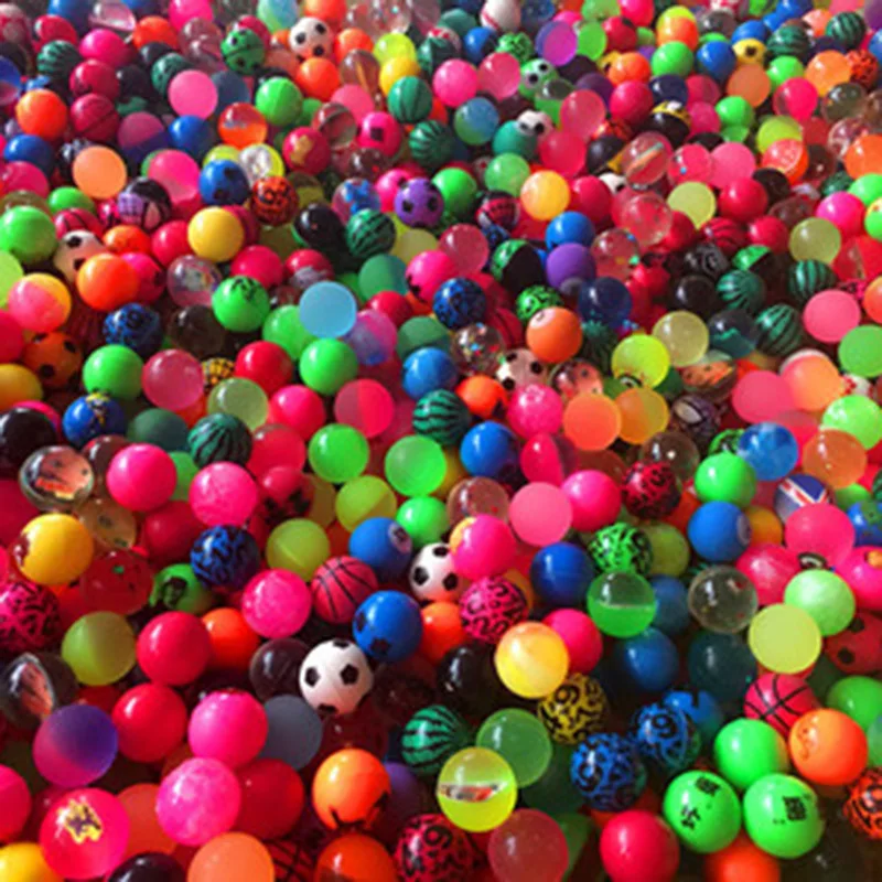 100pcs Children Toy Ball Colored Bouncing Ball Rubber Outdoor Toys Kids Sport Games Elastic Color mixing Juggling Jumping Balls