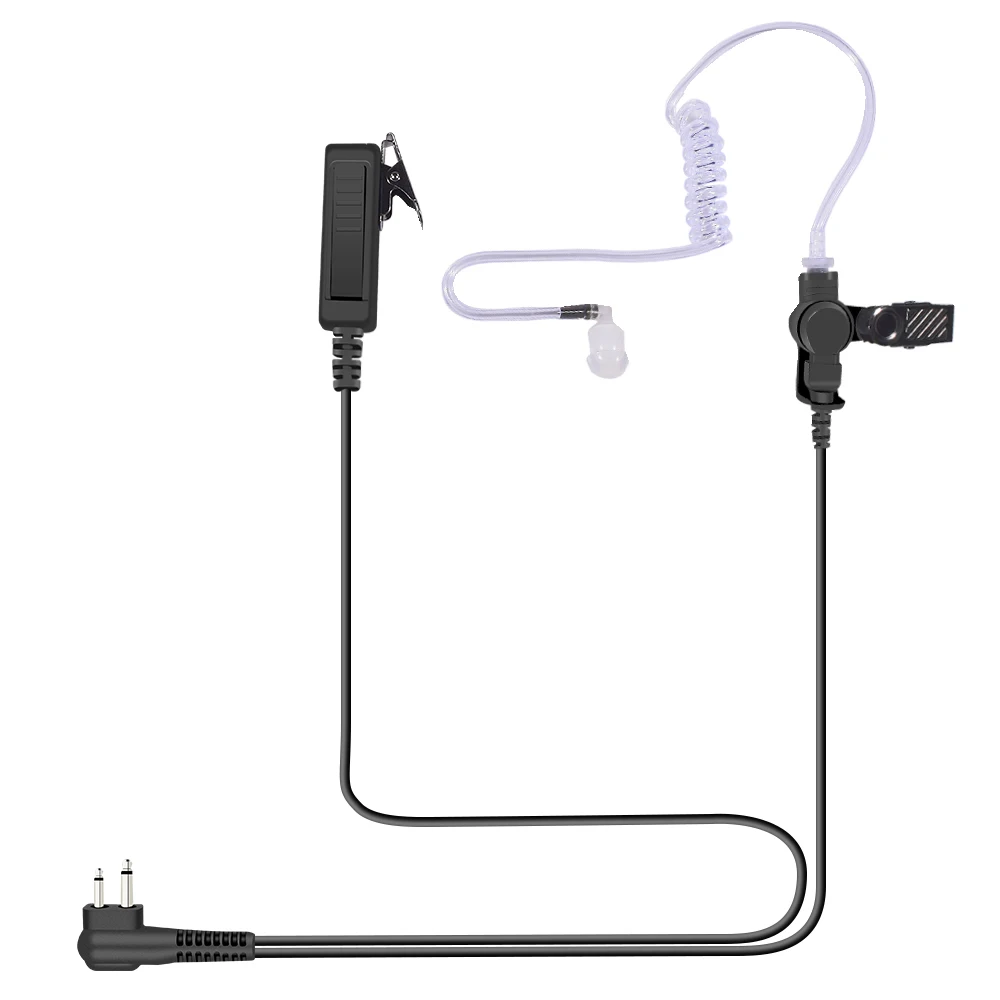 Bodyguard Security Headset, PTT Earpiece, 2 Pin Clear Acoustic Air Tube Earphone for Motorola, CP100, DP1400, CP040, DEP450