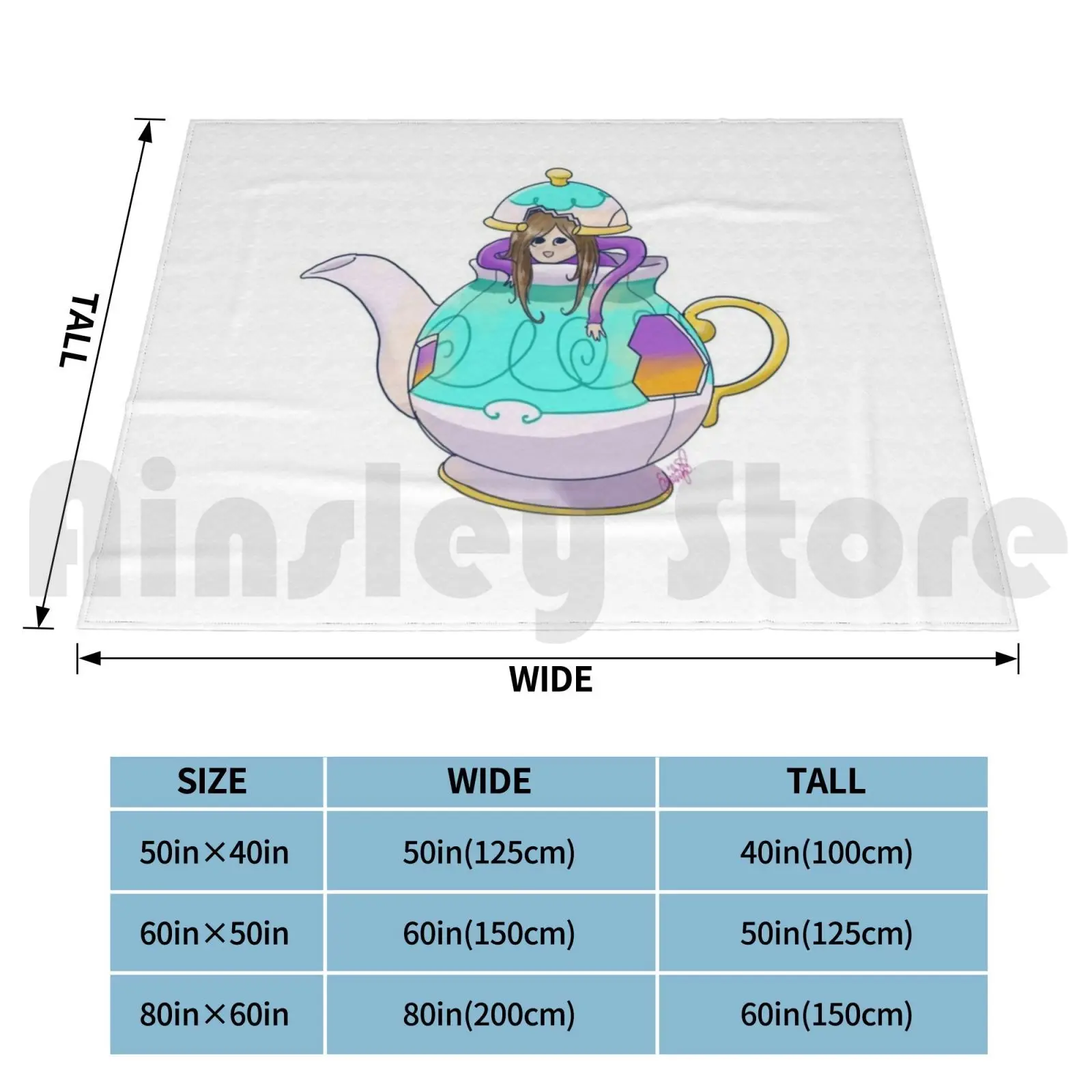 Polteaghost Blanket Fashion Custom Poltergeist Ghost Poke Mon Fan Art Haunted Mansion Tea Teapot