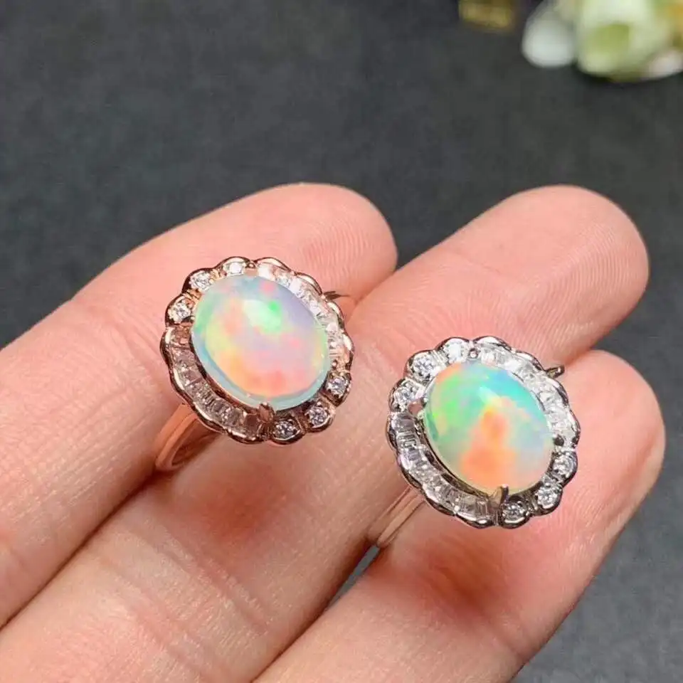 

Кольца с натуральным и настоящим опалом, кольцо с опалом, кольцо из стерлингового серебра 925 пробы, роскошное женское кольцо