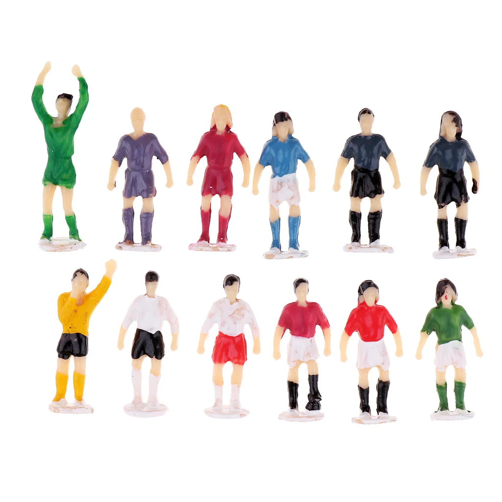 12Pcs 1/87 Scale Miniature Soccer Football Player Figure People Figurine HO OO Layout Scenery