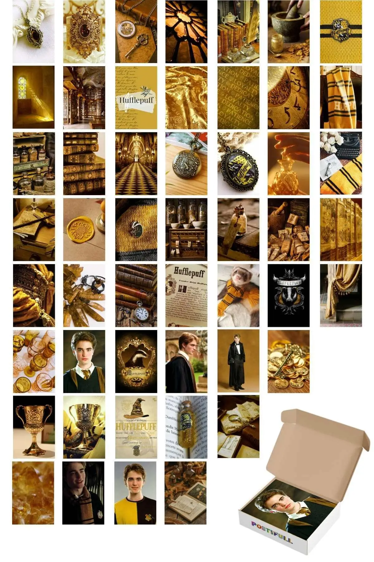 Hayri Potters Poster Set-Hufflepuff Building-50 Pcs-10cm * 15cm-Coated Paper-boxed Set