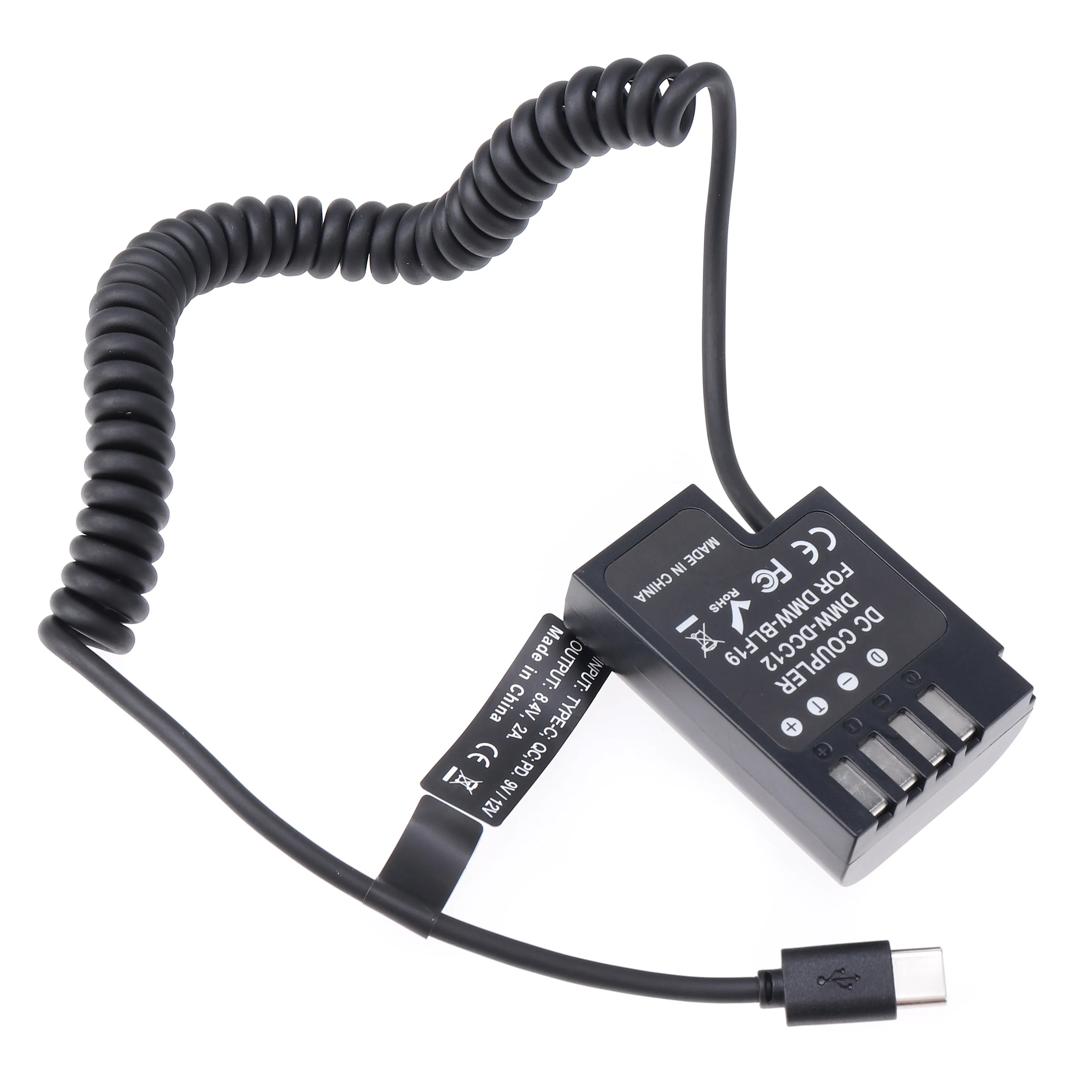 FOTGA-Adaptador de batería ficticia DMW-BLF19, Cable tipo C para Panasonic GH3, GH4, GH5, GH5S