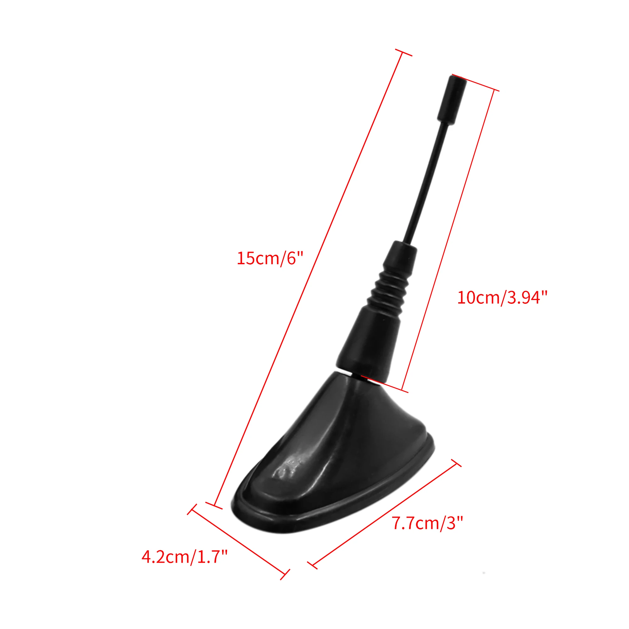 X Autohaux Car Roof Antenna Decoration 2pcs Black Self-adhesive Base AM/FM External Decorative Antenna Aerial for Car Auto