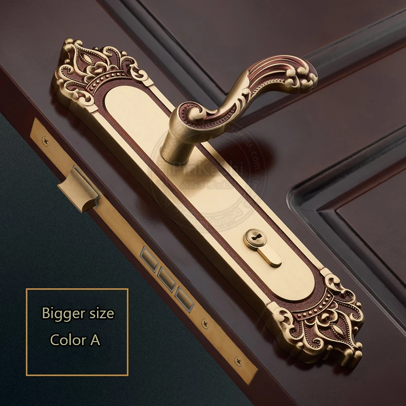 

American style solid brass made door lock villa interior gate outdoor double open Clubhouse wooden door bathroom door mute locks