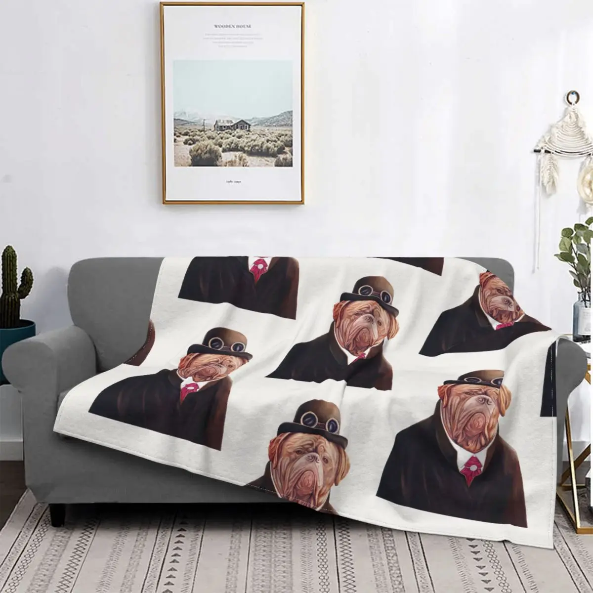 Dogue De Bordeaux Blankets Fleece Decoration Ultra-Soft Throw Blankets for Bedding Bedroom Plush Thin Quilt