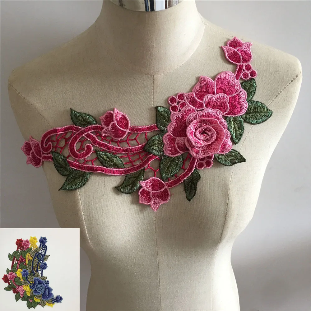 High Quality 3D Three-dimensional Flower Lace Collar Embroidery Lace Fabric Sewing Decoration Clothes Applique Accessories