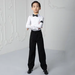 Latin Dance Competition Clothes Kids Professional Shirts Pants Suits Cha Cha Tap Dance Costume Boys Latin Standard Wear DNV14365