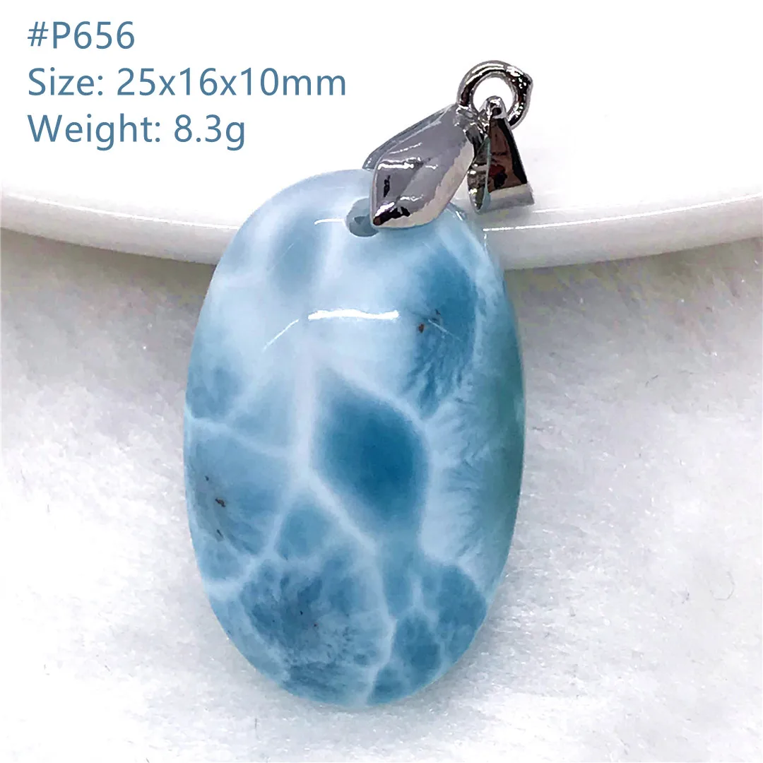 

Natural Blue Larimar Pendant Jewelry For Women Man Healing Luck Crystal Stone 25x16x10mm Beads Silver Dominica Gemstone AAAAA