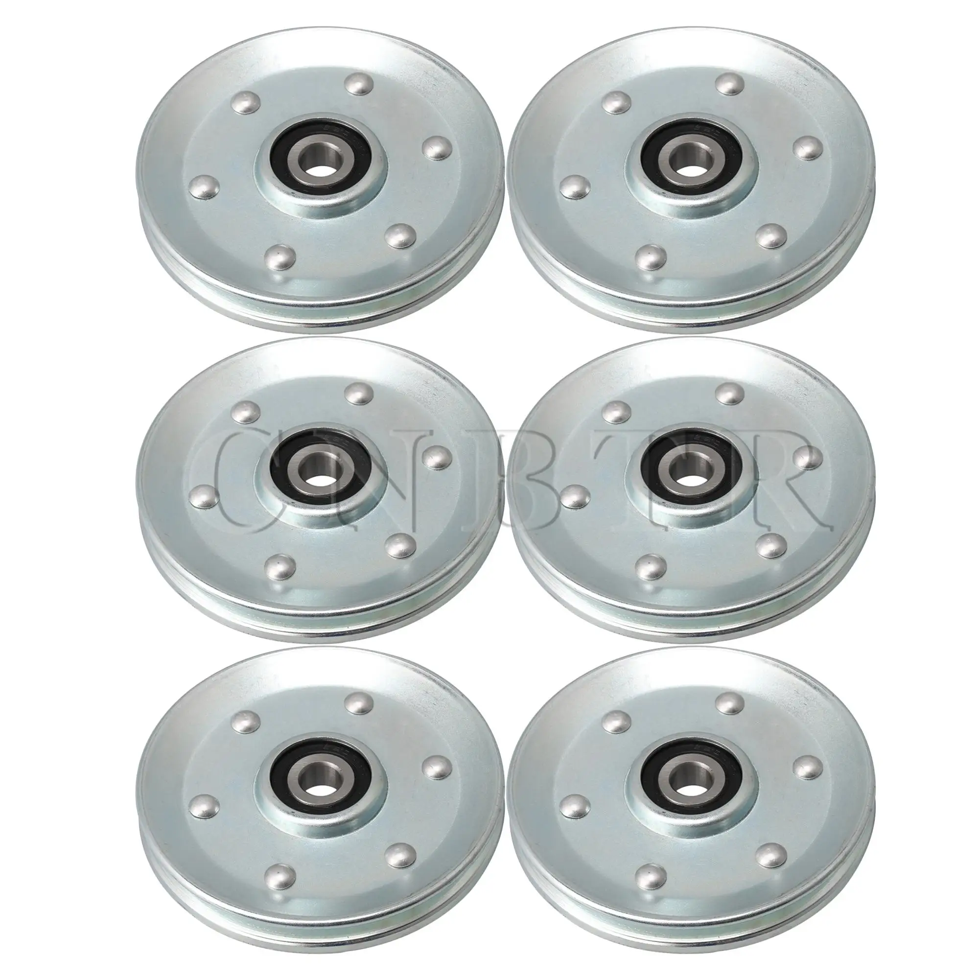 

CNBTR 6pcs Iron Bearing Steel Cable Pulley V Shape Wheel Bearing Idler Pulley