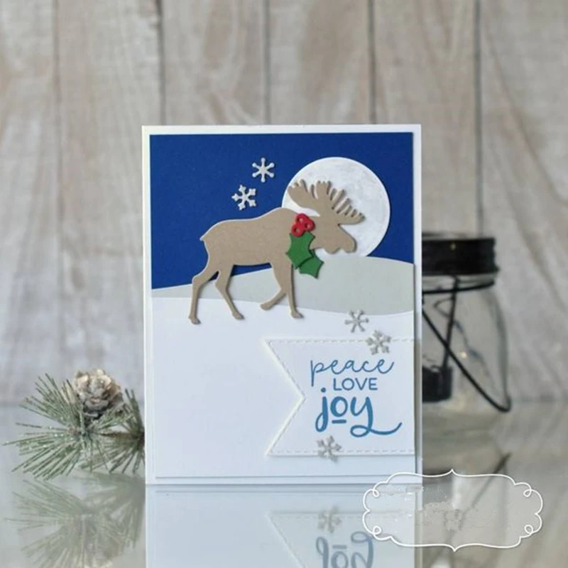 

New 2020 Metal Cutting Dies and Scrapbooking For Paper Making Elk Polar bear Embossing Hot Foil Plates Frame Card Craft No Stamp