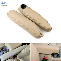 For Land Rover Discovery 3 4 04-16 For Range Rover Sport 05-13 2pcs Car Side Seat Armrest Handle Leather Cover Decor Beige