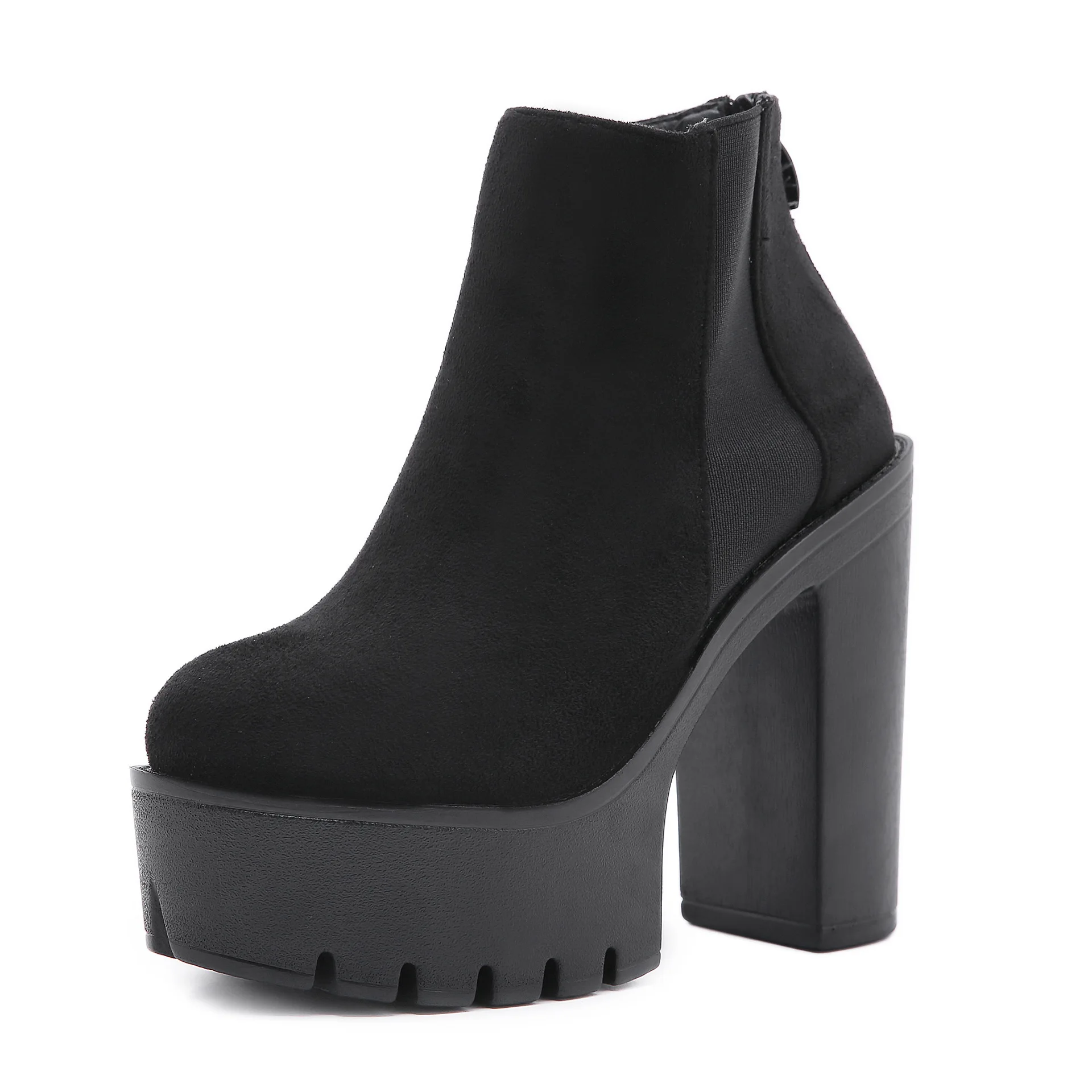 

Autumn Fashion sexy round toe female boots Ankel Boots Women High heels Platform Shoes Wedges High Heels Black Women Boots