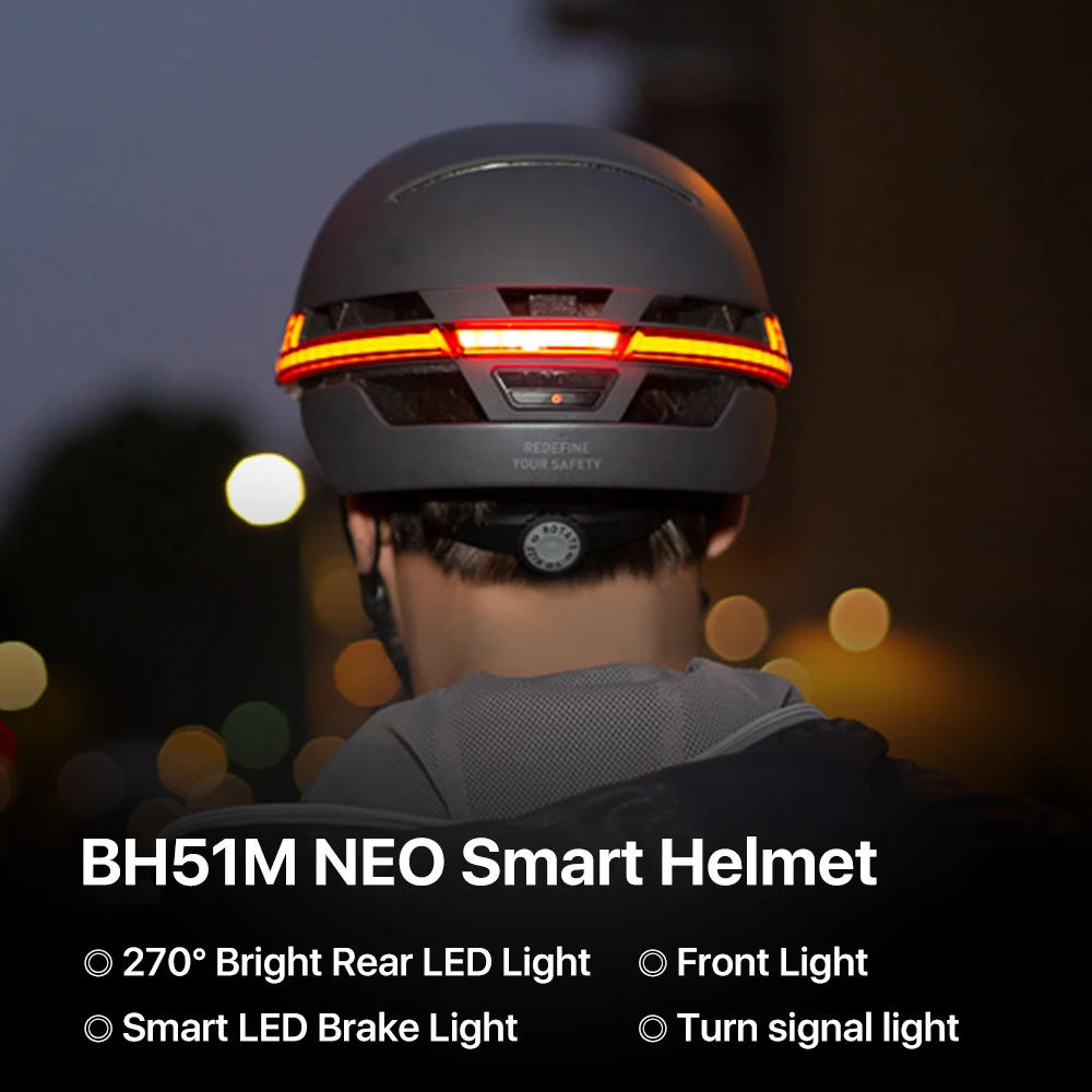 LIVALL NEW BH51M Smart Bike Helmet Bluetooth Bicycle Helmet with Auto Sensor LED Sides Built-in Mic Speakers SOS Alert