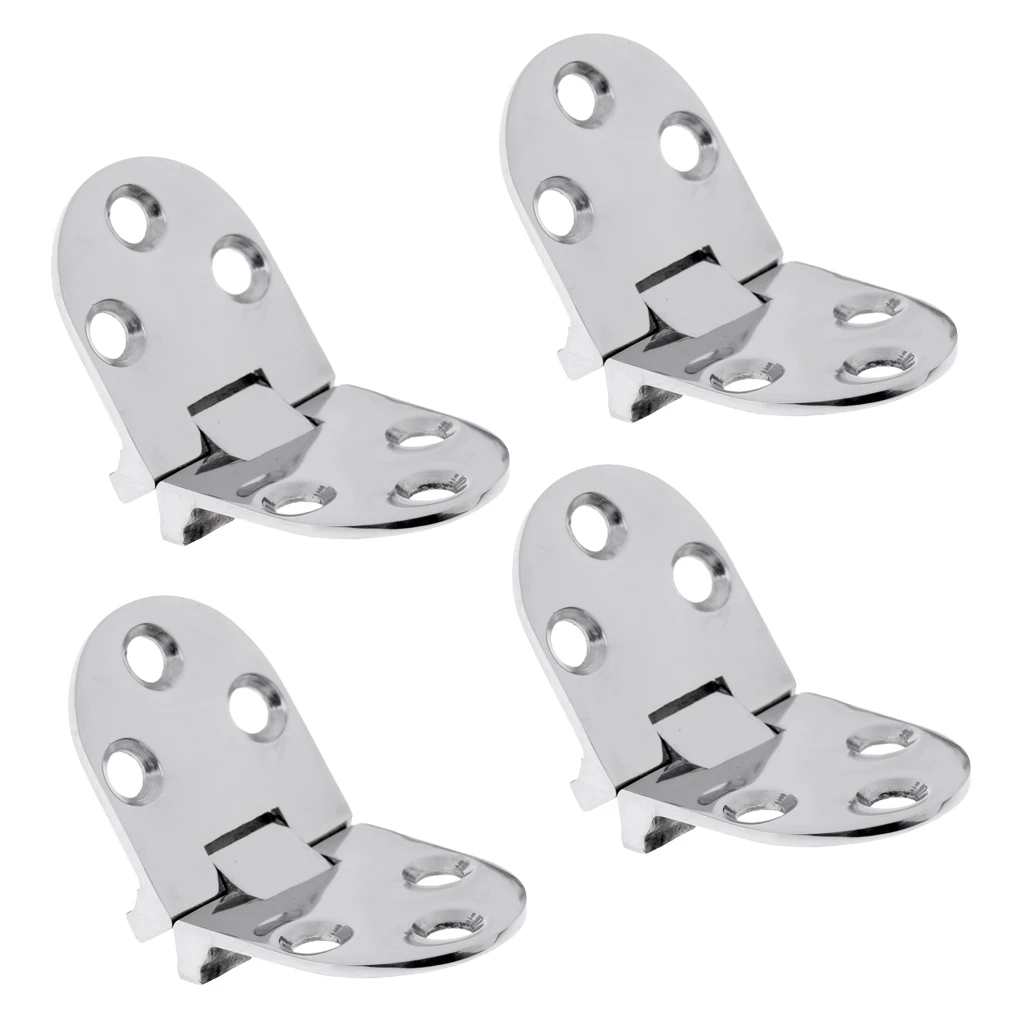 4pcs 316 Stainless Steel Flush Strap Hinge Door Hinge for Marine Boat Yacht