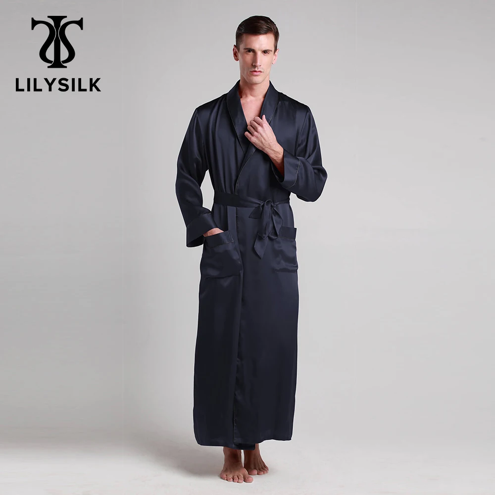 LILYSILK 100 حبل من الحرير ملابس خاصة كيمونو الرجال 22 مومي كونترا كامل طول الفاخرة الطبيعية ملابس للرجال شحن مجاني