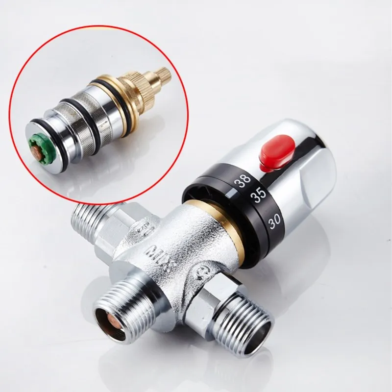 Thermostatic Mixing Valve Brass DN15/DN20 Ceramic Standard Intelligent Temperature Control For Solar Water Heater Valve Parts