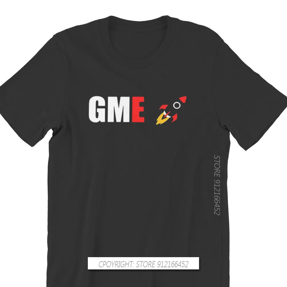 Wallstreetbets WSB GameStop Stonks TShirt For Men GME To The Moon Rocket Cotton T Shirt Gift Clothes OutdoorWear