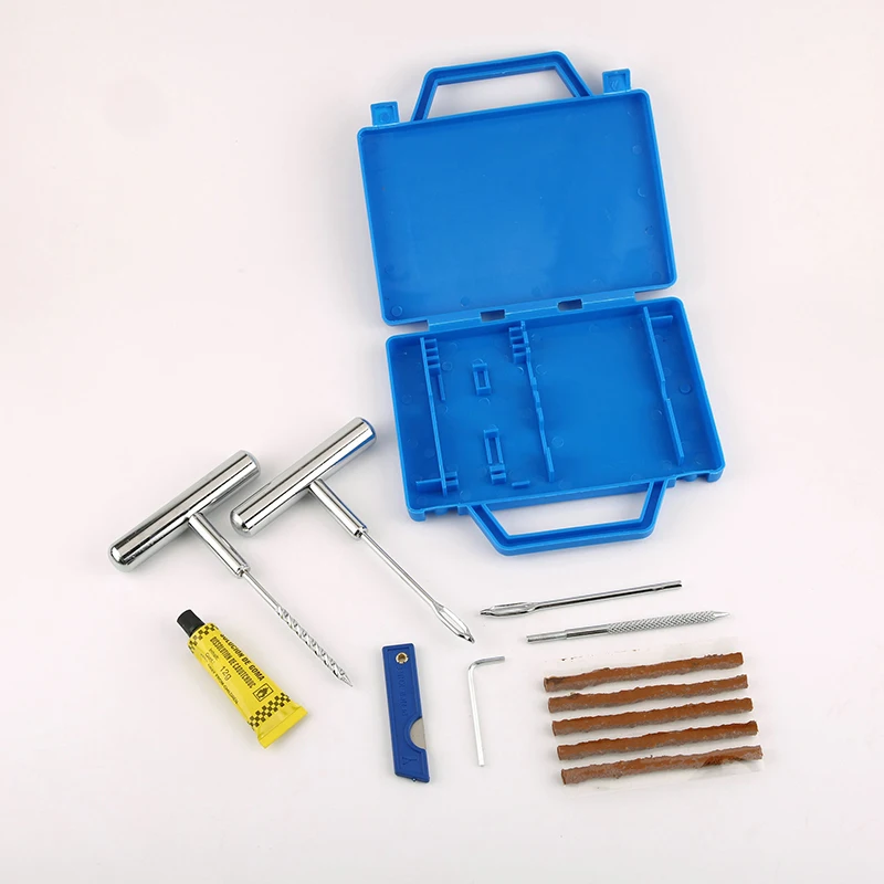 Auto Tire Repair Set Puncture Repair Tools Car Van Motorcycle Bike Emergency Heavy Duty Tubeless Tire Repair Kit Rivet Tool Set