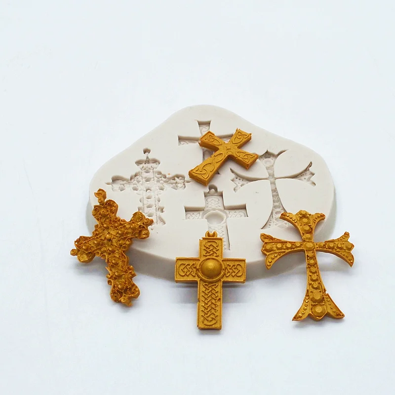 Pretty Cross Silicone Mold Kitchen Resin Baking Tool DIY Cake Pastry Fondant Moulds Chocolate Dessert Lace Decoration Supplies