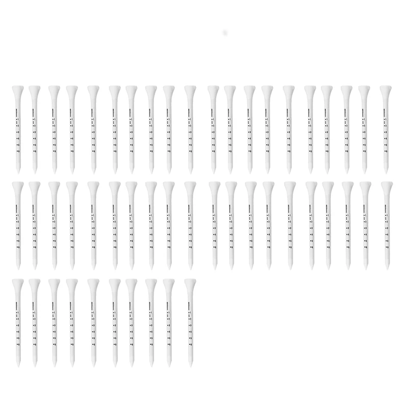 50Pcs Professional Golf 83Mm White Golf Wood Tees Accessories Golf Training Aids