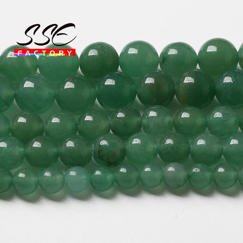 Round Natural Green Aventurine Beads Loose Spacer Stone Beads For Jewelry Making DIY Bracelet Accessories 4 6 8 10 12MM 15\'\'inch