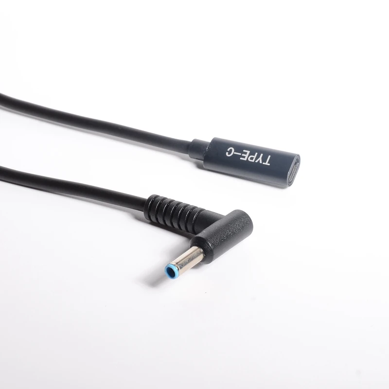 USB tipo C hembra a 4,5x3,0mm macho, convertidor de enchufe CC, Cable de carga para portátil, para Hp ProBook 430 G3 450 G3 455 G3 470 G3 440